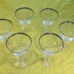 Set of Six (6) Tiffin-Franciscan Brookmar Wine Glass Platinum Ridge (Set of Six)